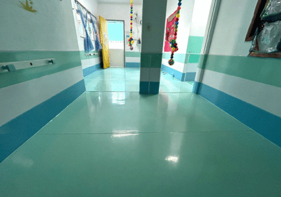 Piso Para Berçário - Verde Bebê, Branco e Azul Bebê