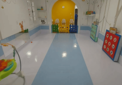 Piso Para Berçário - Azul Bebê e Branco